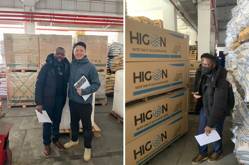 Higon accompany Malawi customer inspect full container goods